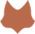Wolfskopf von vorne als Schattenriss
